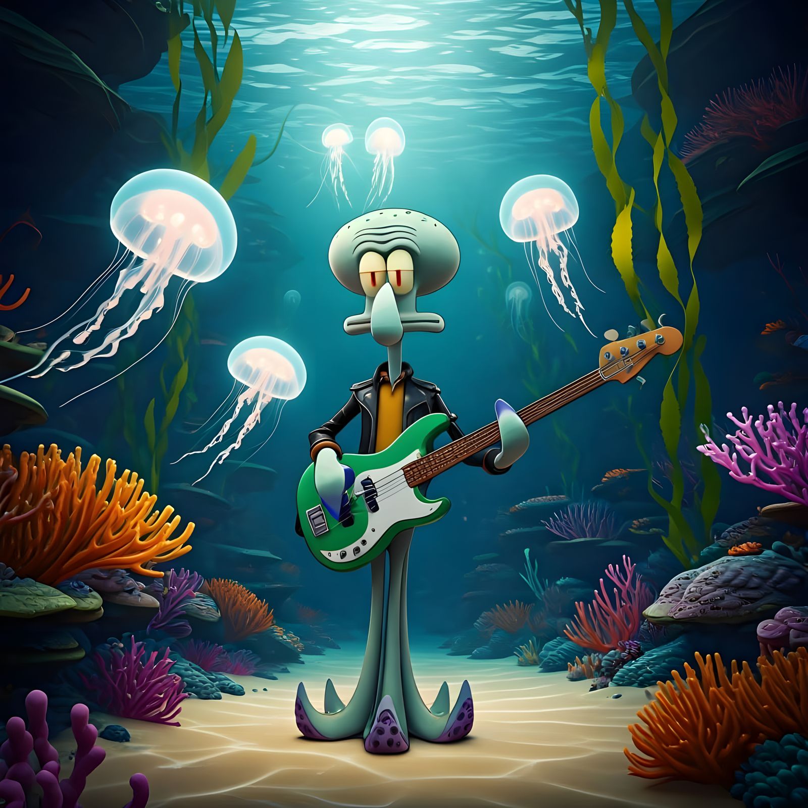 Squidward's Underwater Concert: a Matte Painting