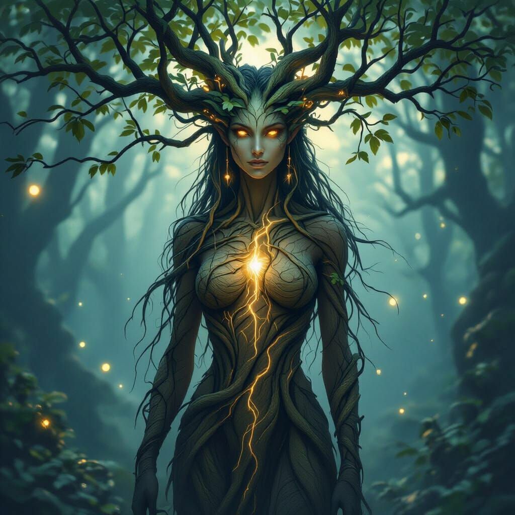 Nyara, Feminine Tree Spirit in Twilight Forest