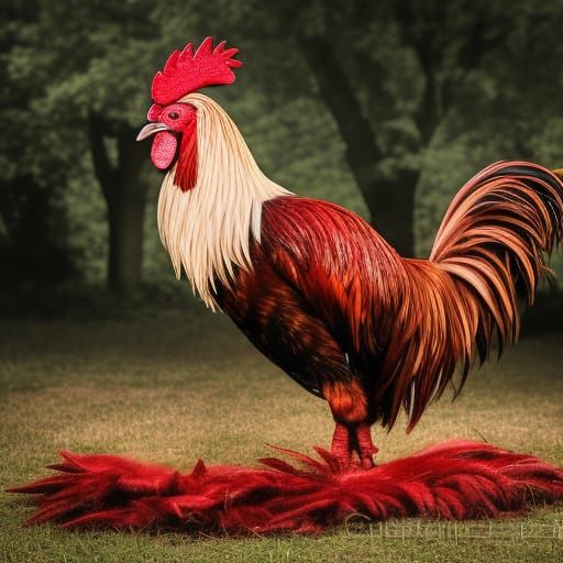 Majestic Rooster King on Ornate Throne