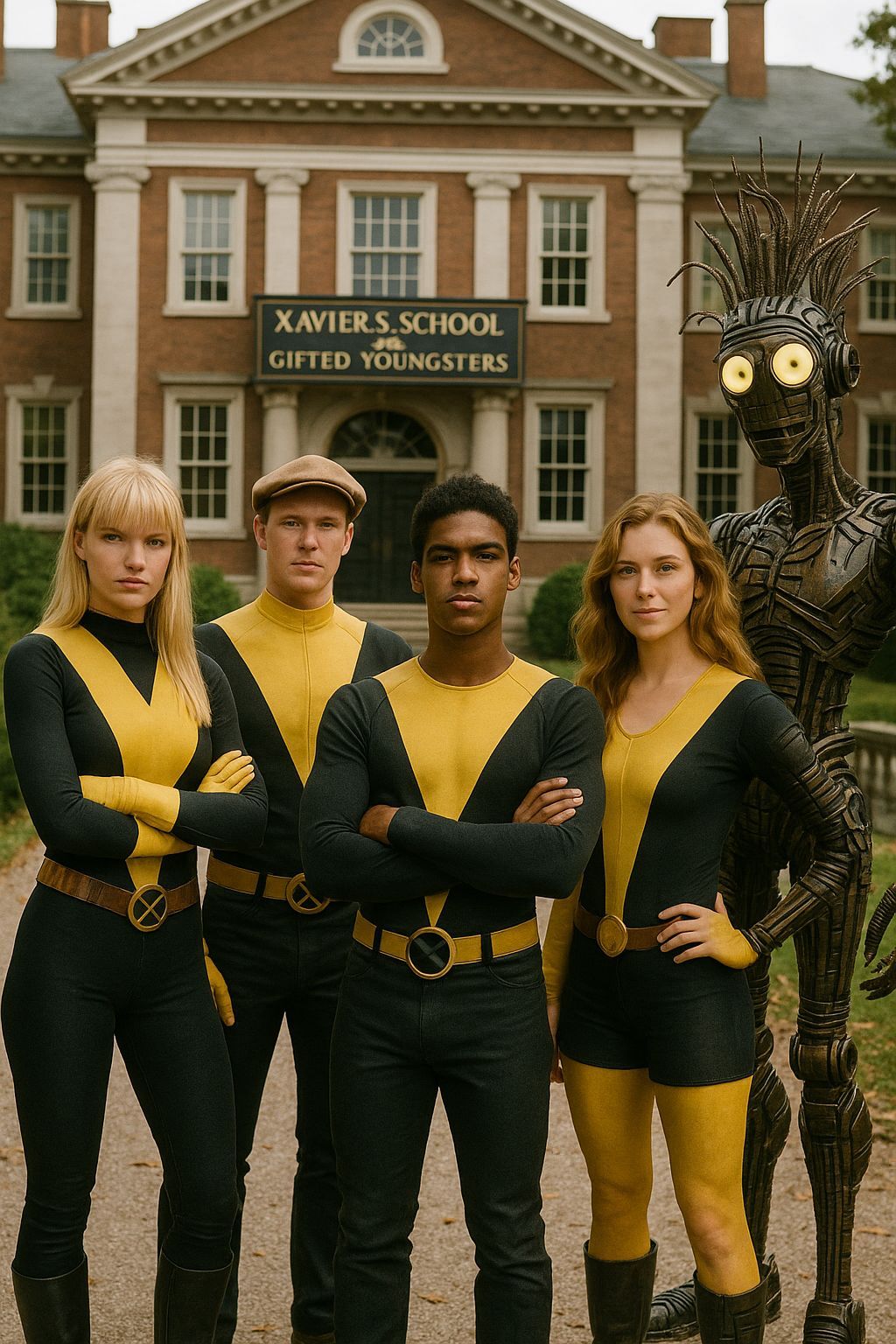 New Mutants Team Poses at Xavier's School
