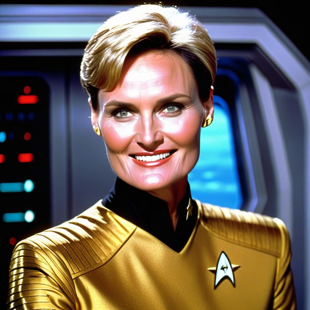 Tasha Yar Smiling in Starfleet Uniform