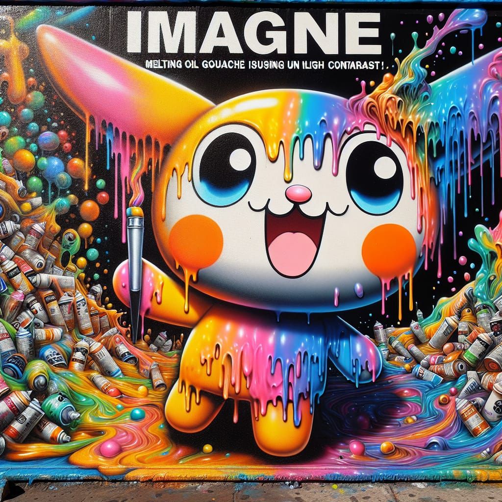 Cinnamoroll Character in Vibrant Graffiti Art