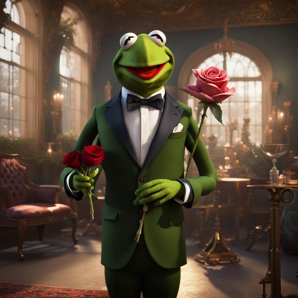 Kermit the Frog on a Date: Detailed Matte Painting