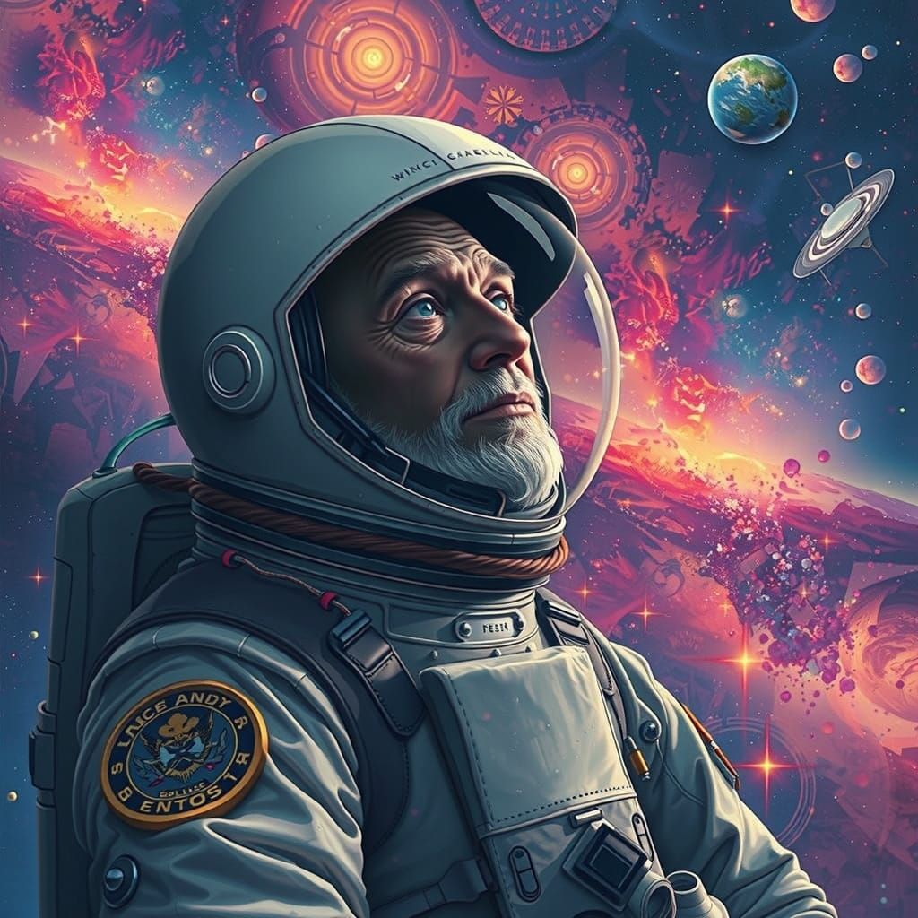 Cosmic Voyager Contemplates Celestial Tapestry