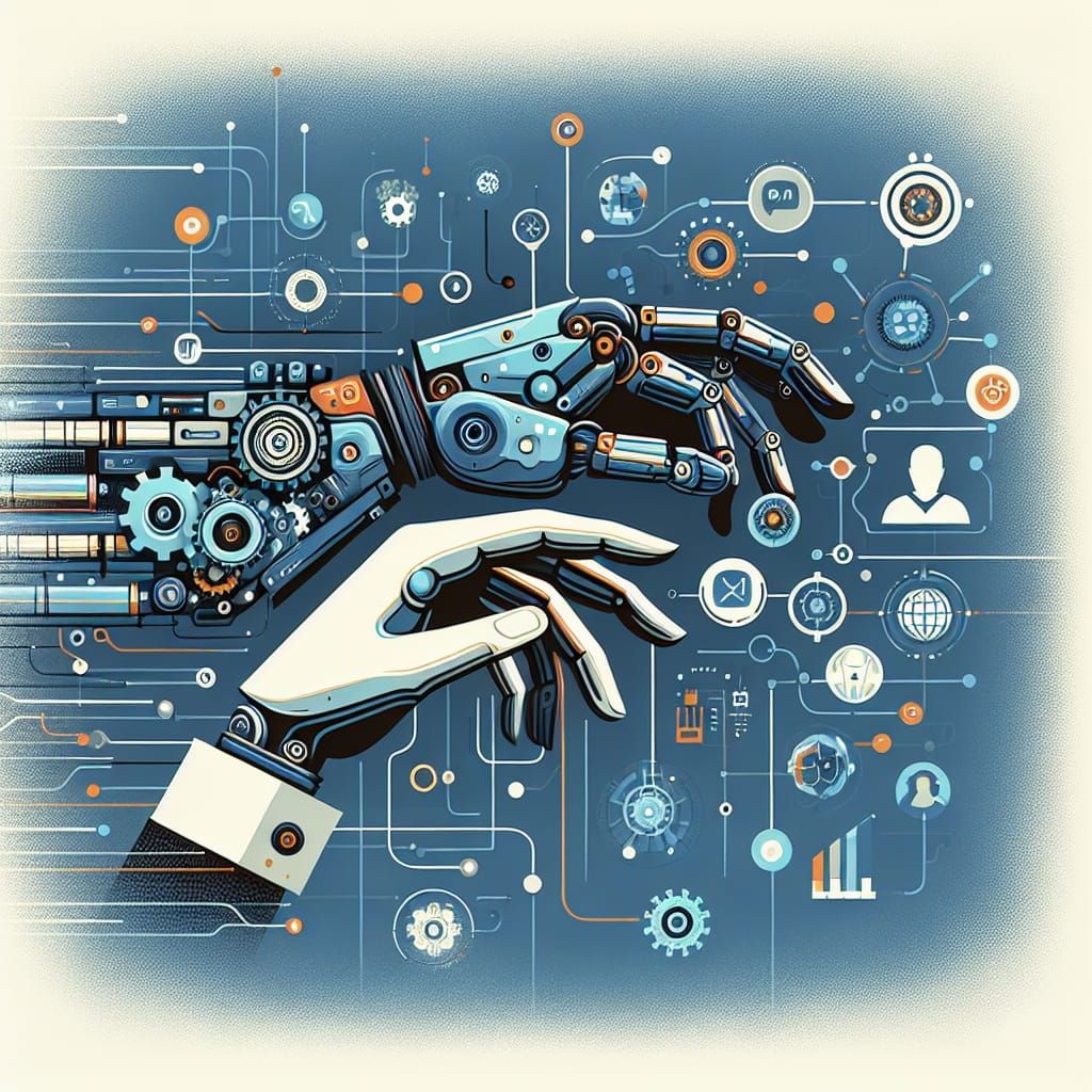 Flat-Style Illustration of Government Automation