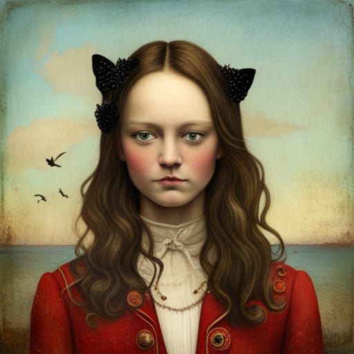 Surreal Cat Portrait in Dreamy Digital Art Style