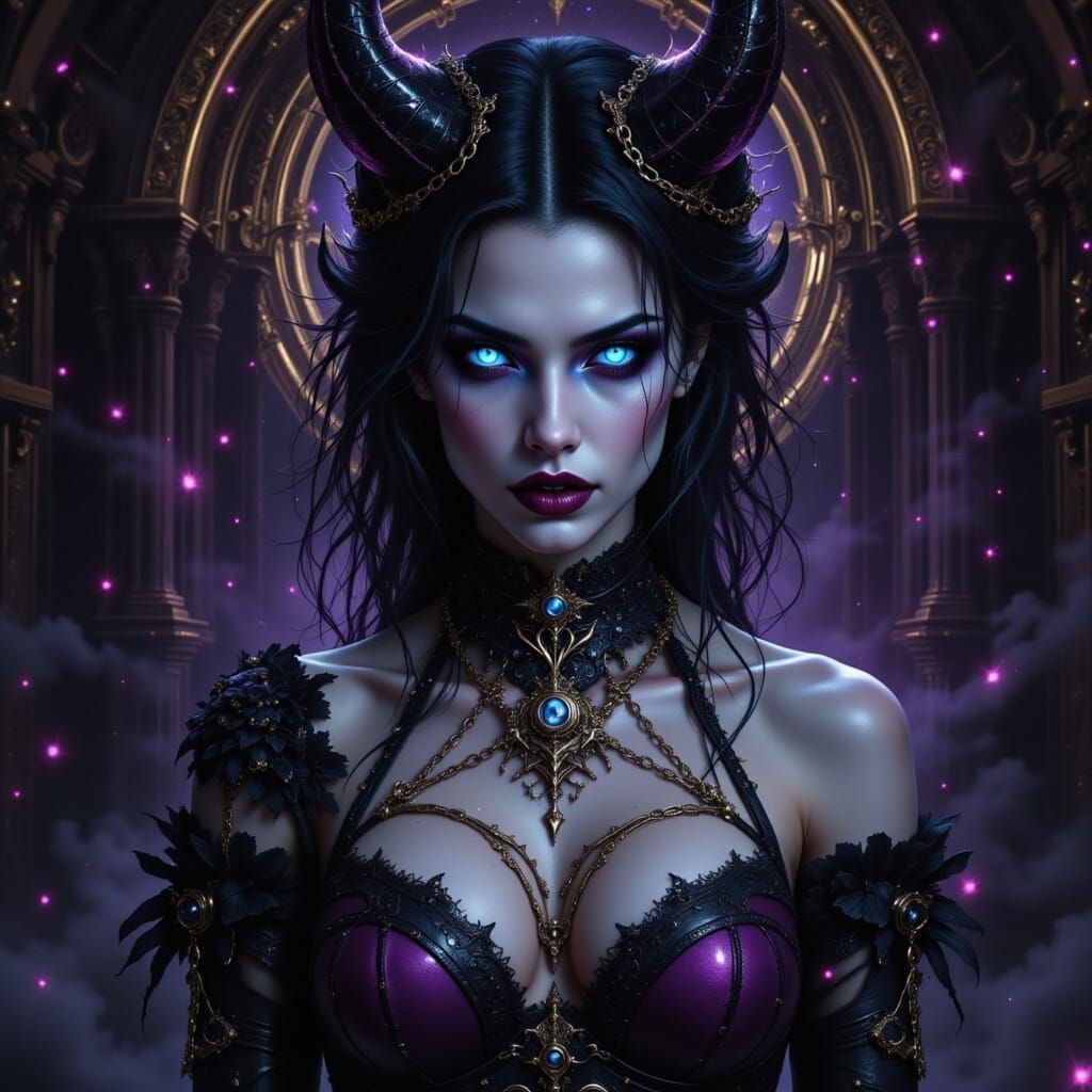 Ethereal Vampire Queen in Lace and Leather