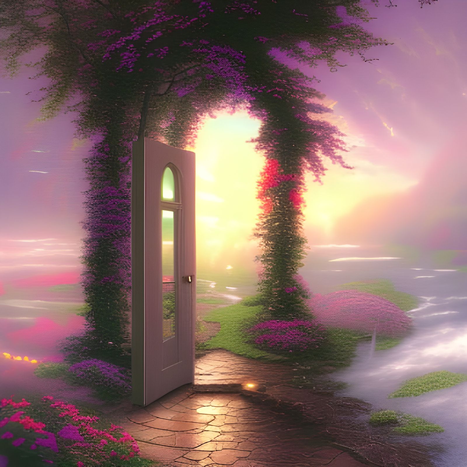 Ethereal Doorway to Heaven in Fantasy Style
