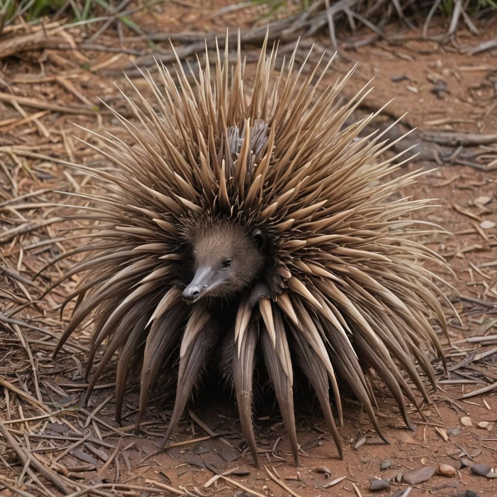 Echidna with Afro-Like Spines