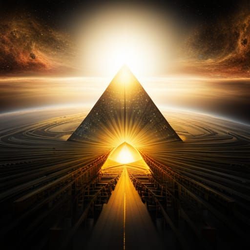 Eye of Providence Above Saturn in Space