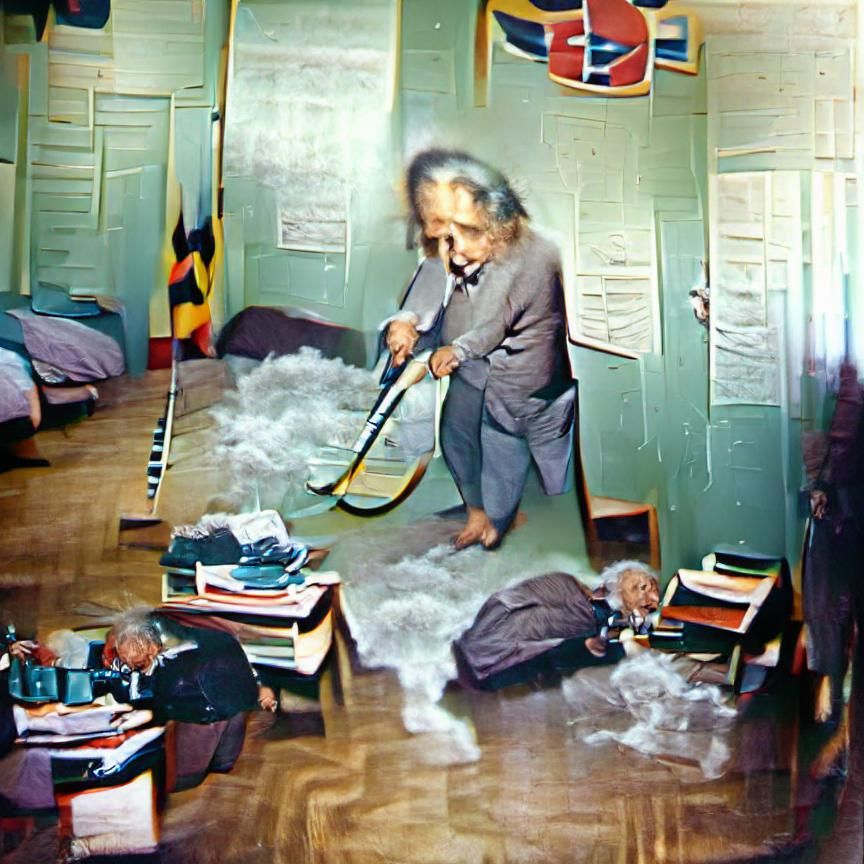 Einstein's Tidy Room: A Whimsical Scene