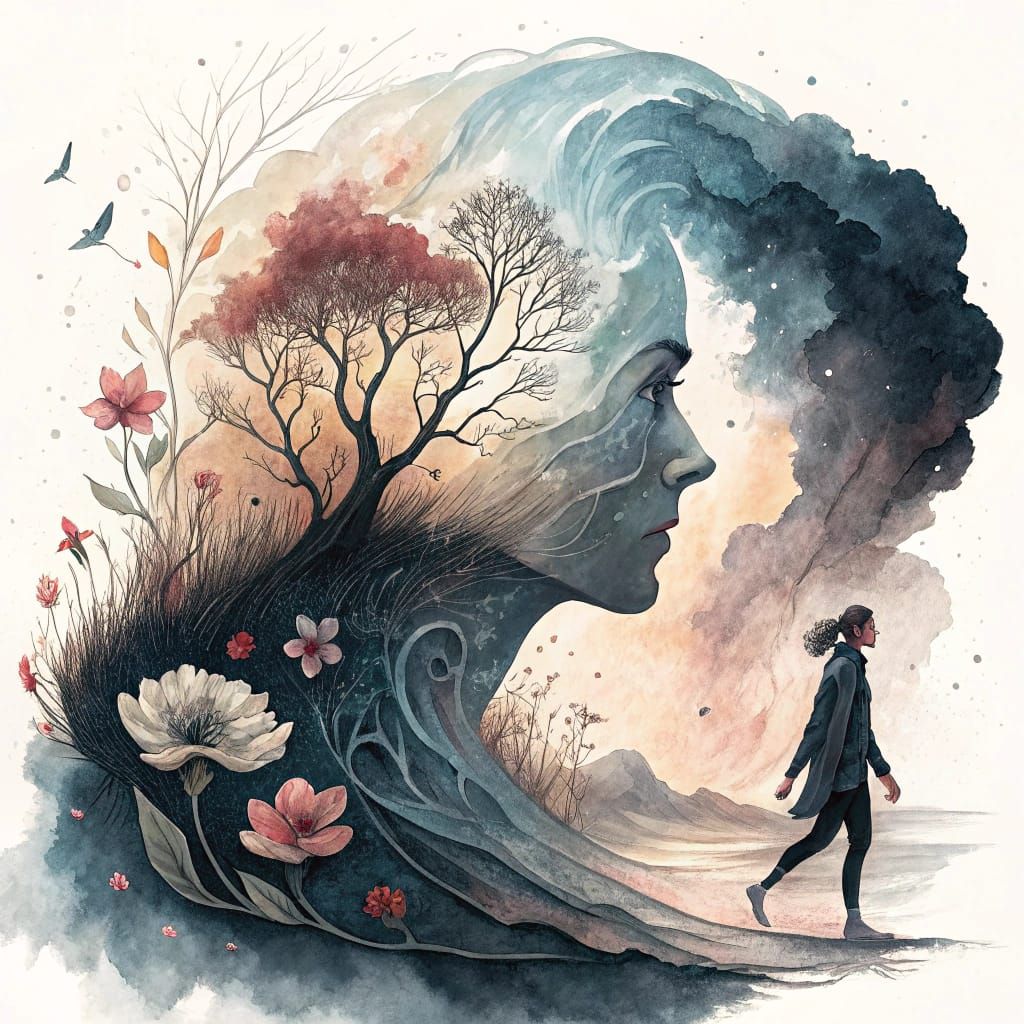 Surreal Watercolor Masterpiece Explores Mental Health Journe...