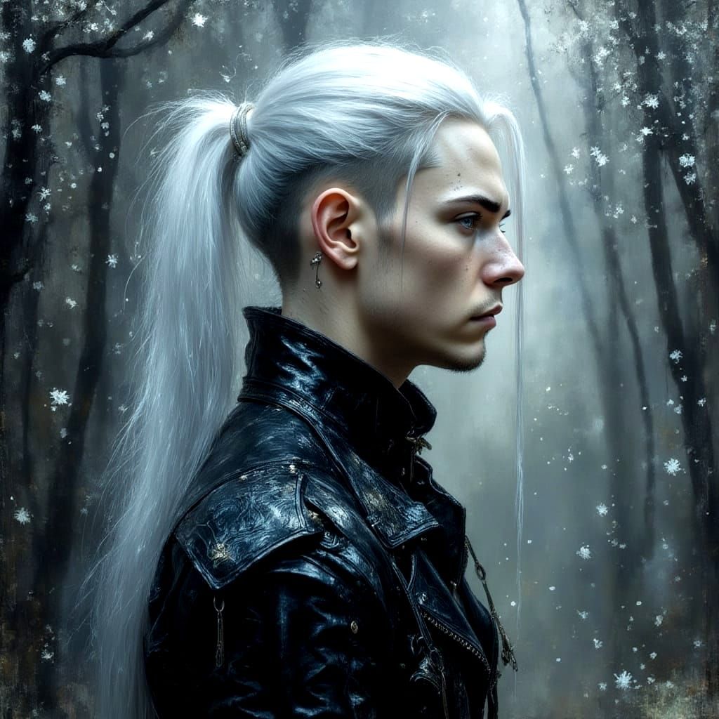 Goth Man in Fantasy Forest