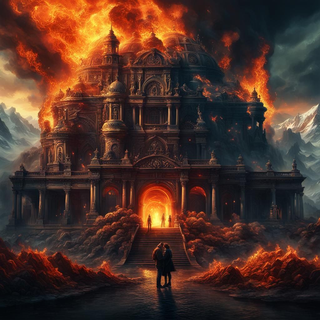 Epic Digital Painting of Burning Love