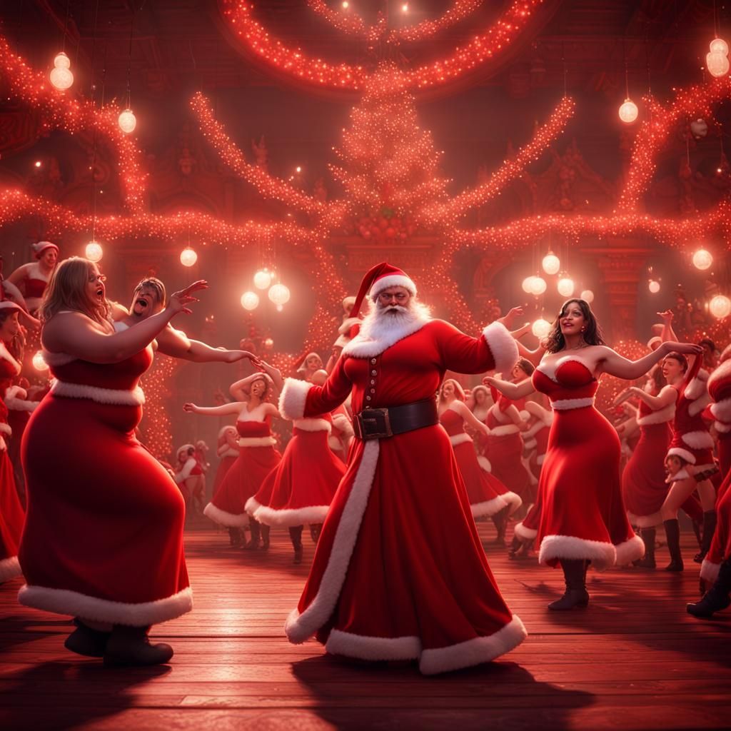 Demonic Christmas: Santa Claus Sufi Whirling in Red