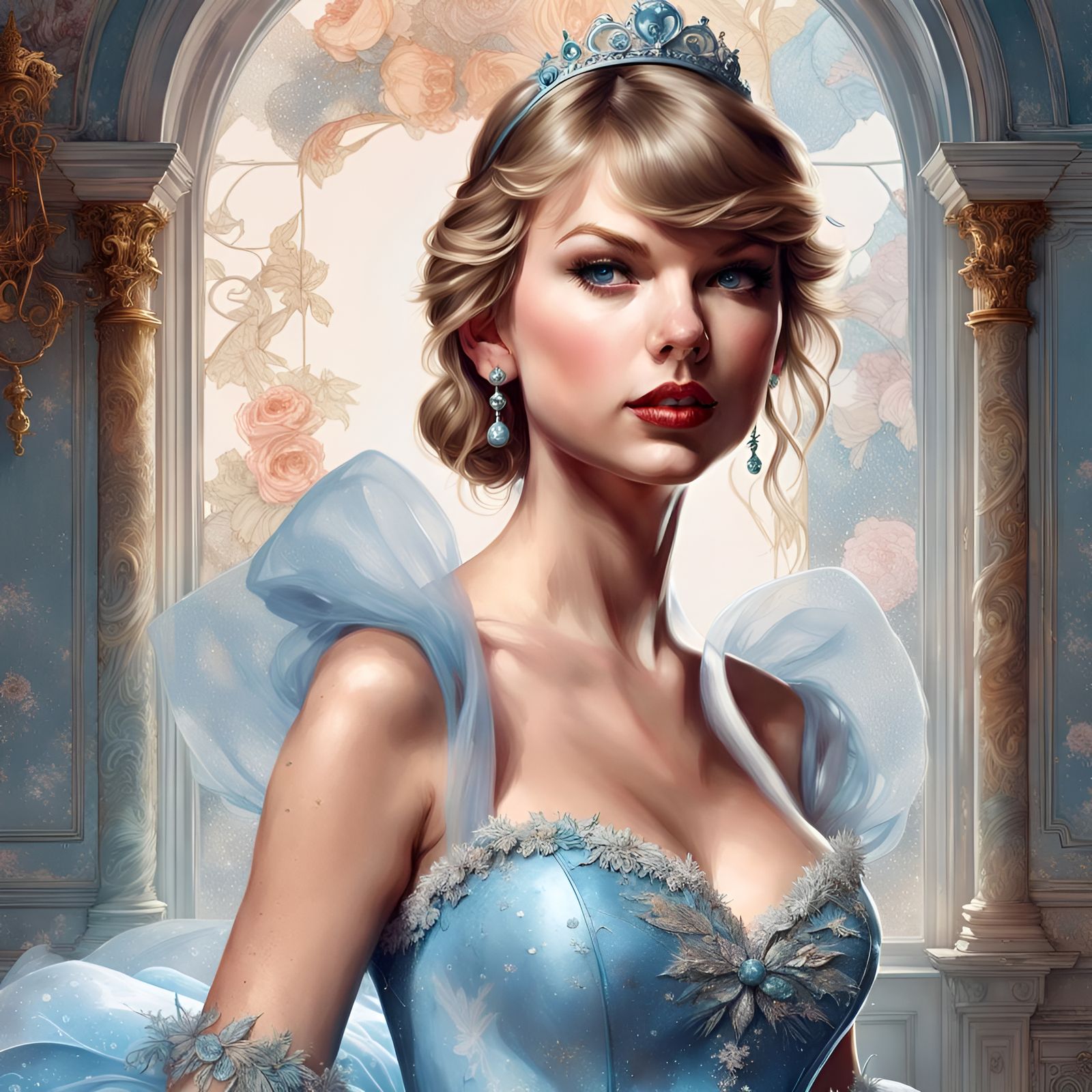 Celebrity as Cinderella, Digital Illustration in 8K