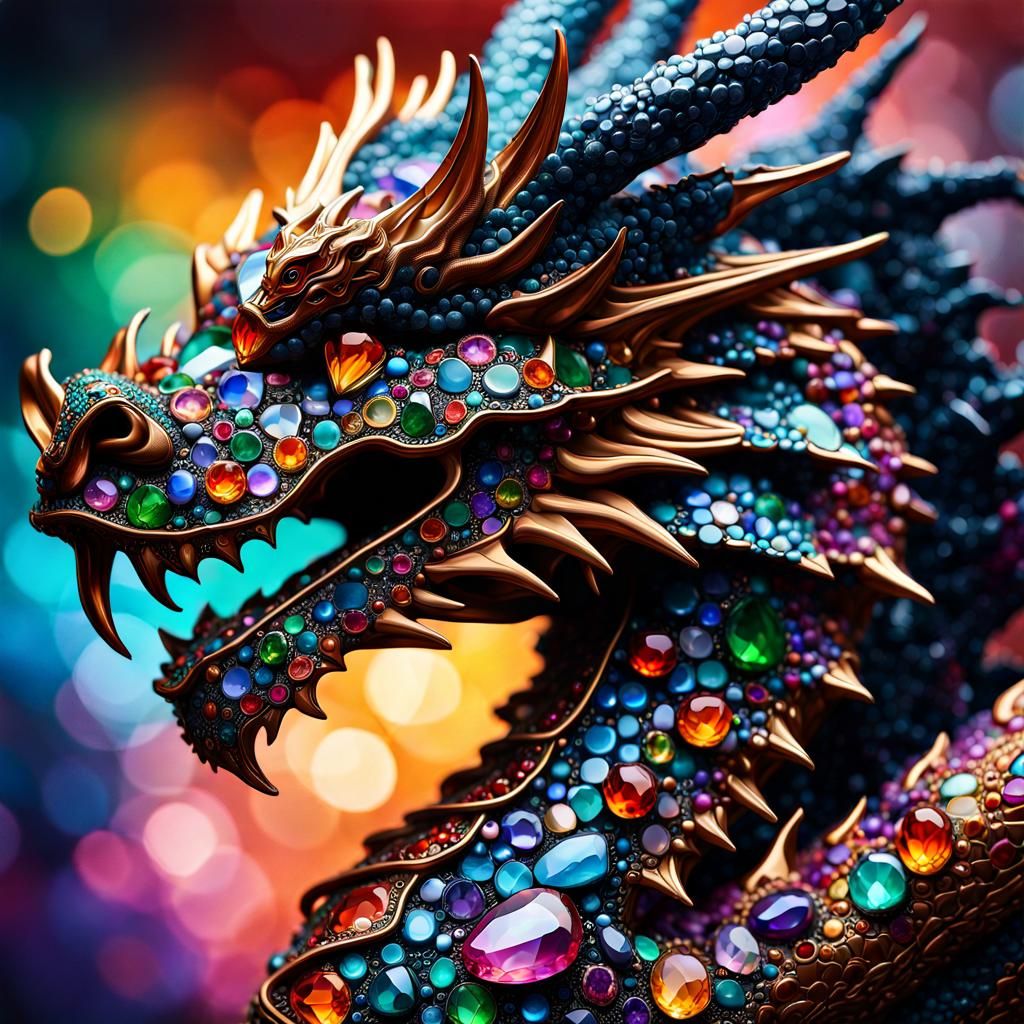 dragon made of precious stones