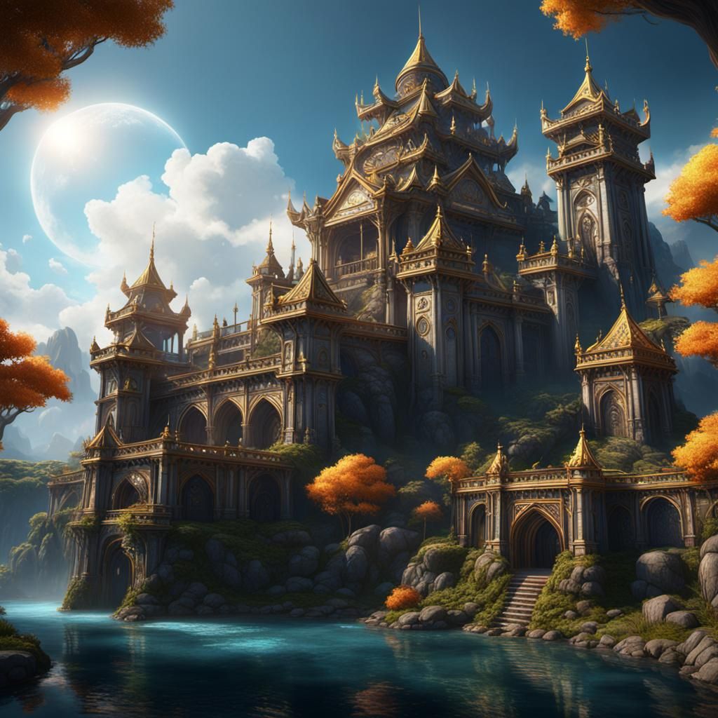 Fantastical Sun Princess in Detailed Matte Painting