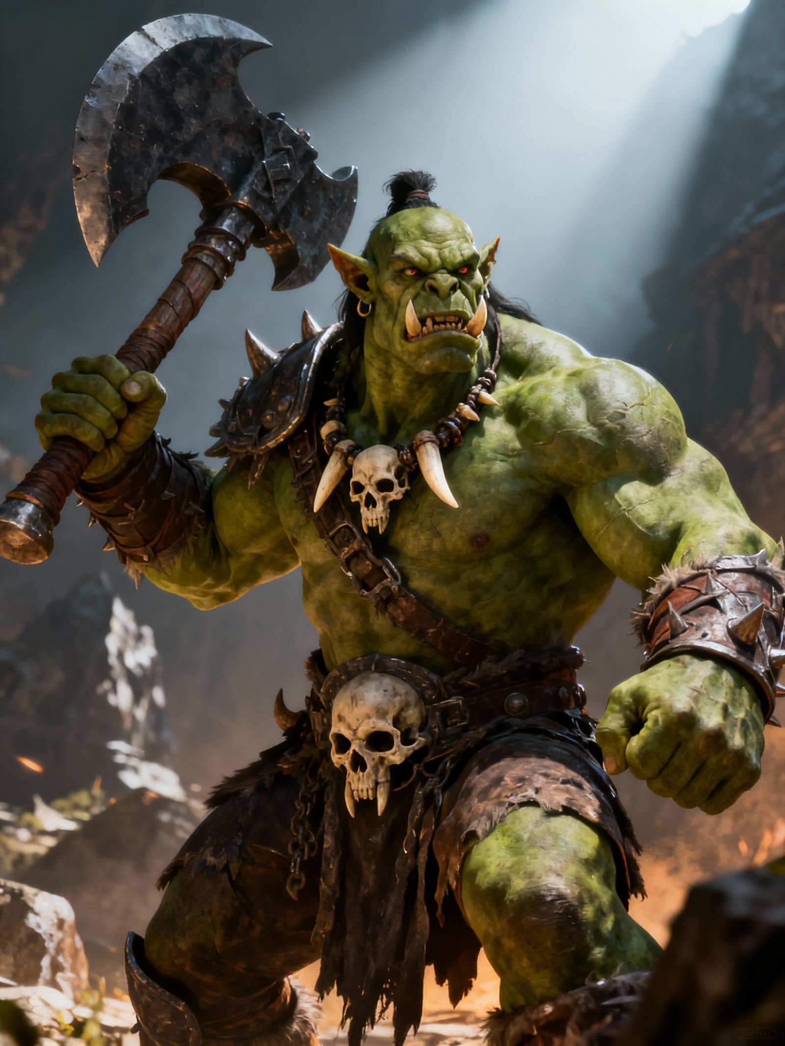 Epic Orc Warrior with Battle Axe