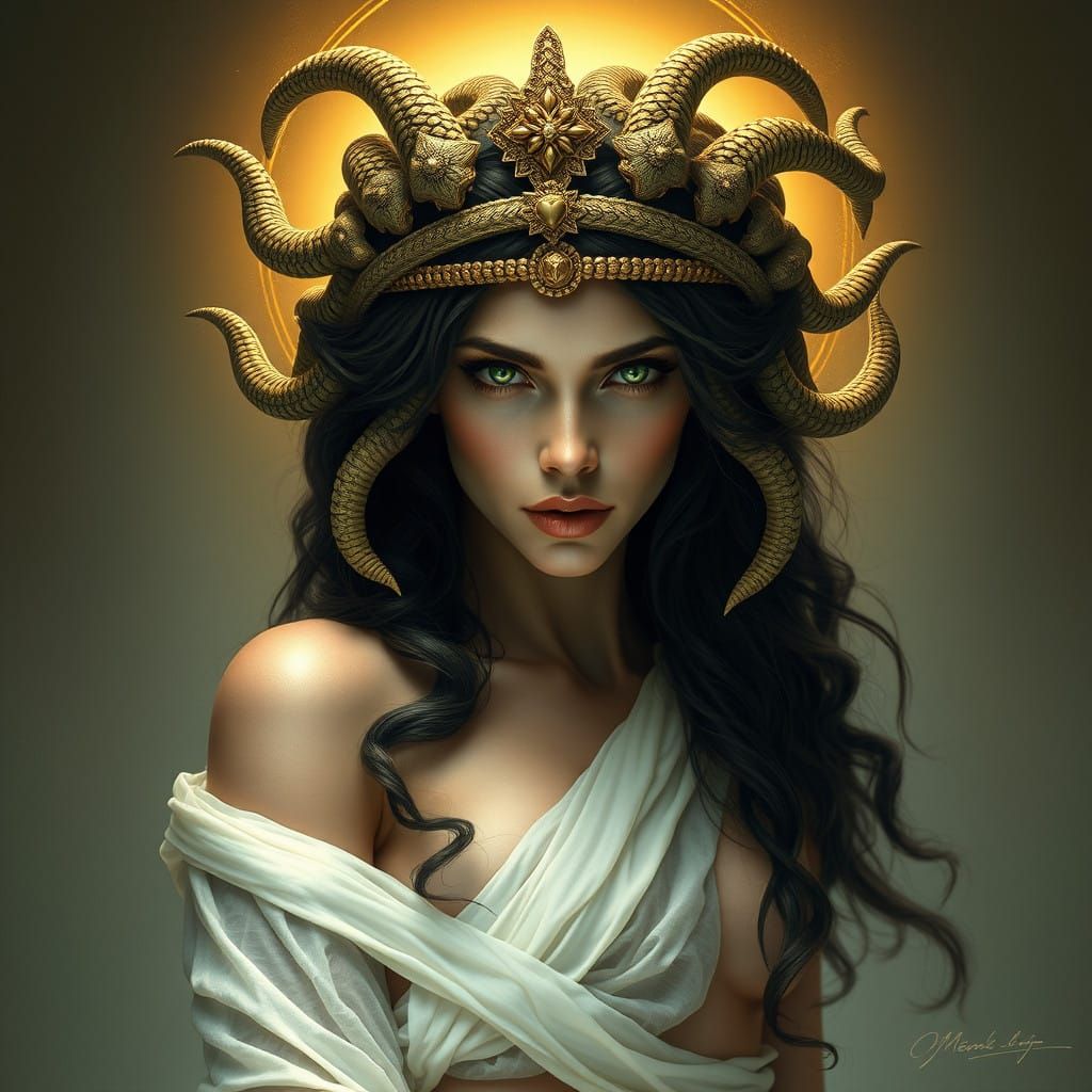 Ethereal Seductress in Golden Light