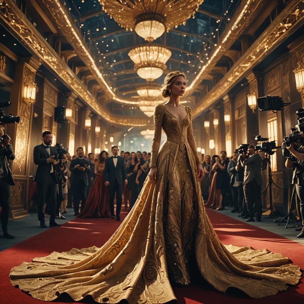 Celebrity on Red Carpet in Fantasy Style