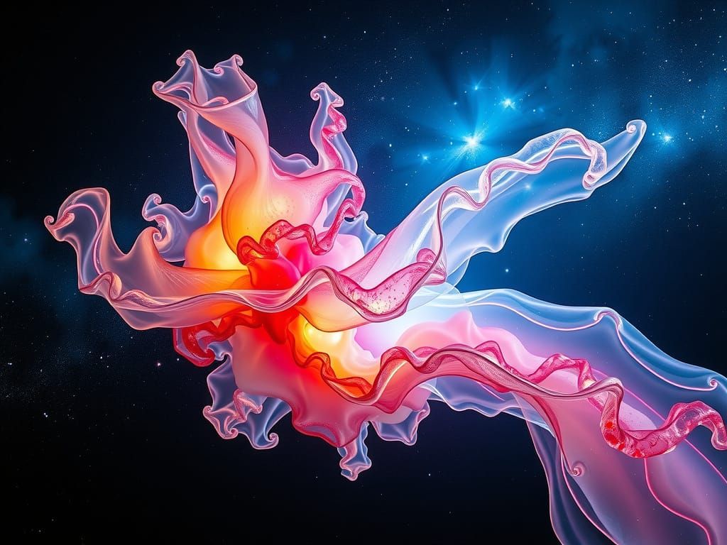 Cosmic Nebula of Blown Glass in Surreal Colors