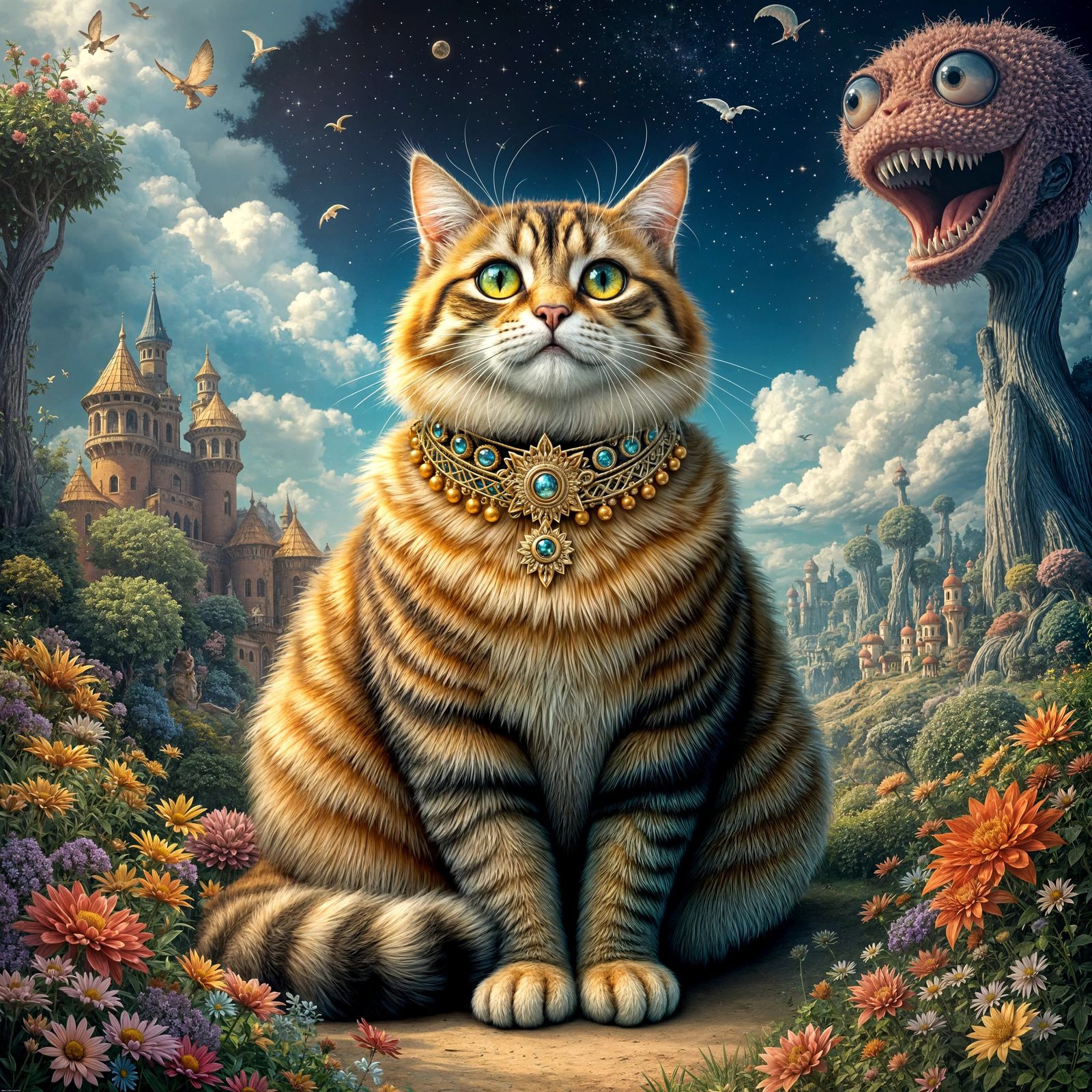 Regal Floof in Surreal Landscape
