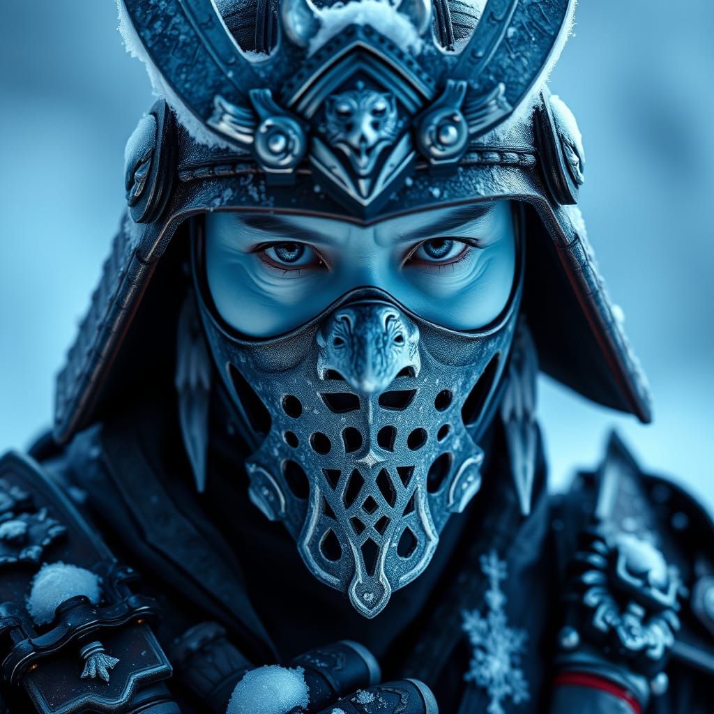 Frozen Samurai in Cinematic Armor