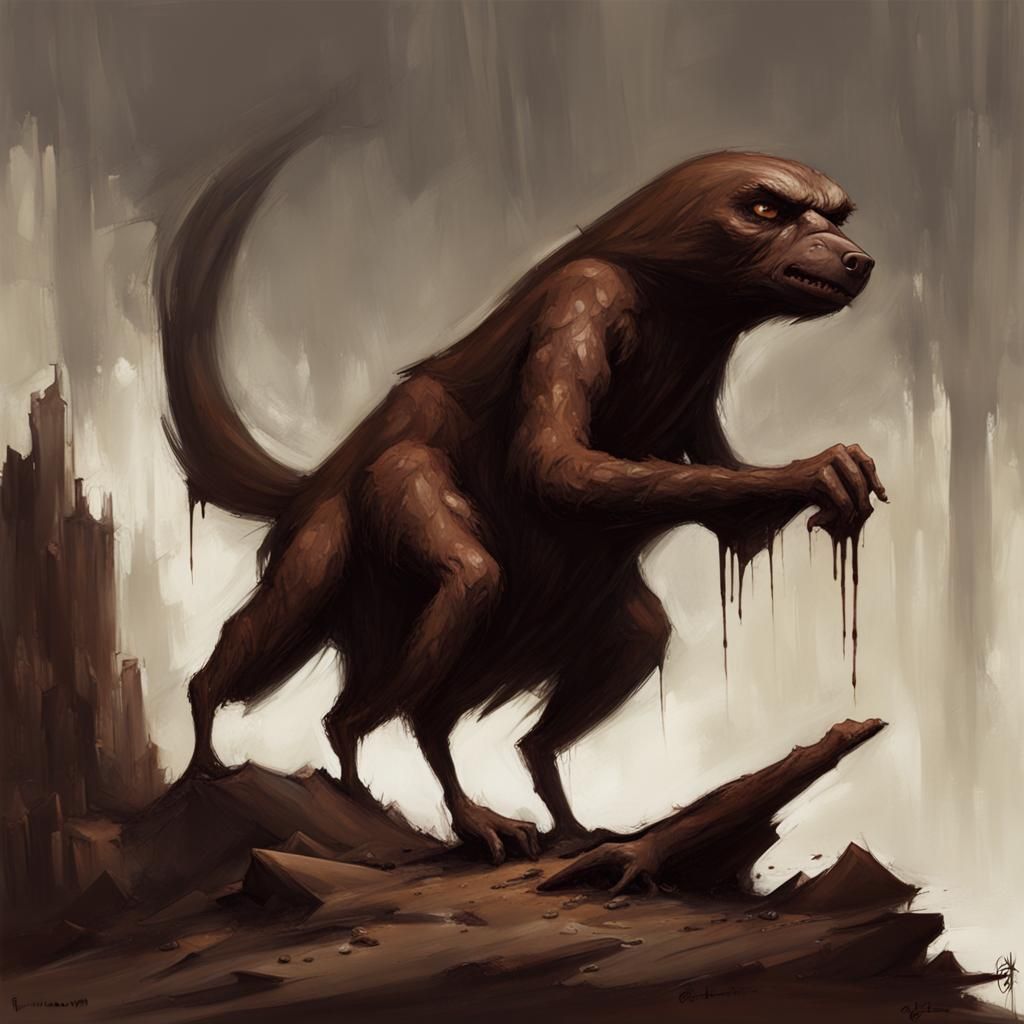 Sinister Brownie in Dark Fantasy Style