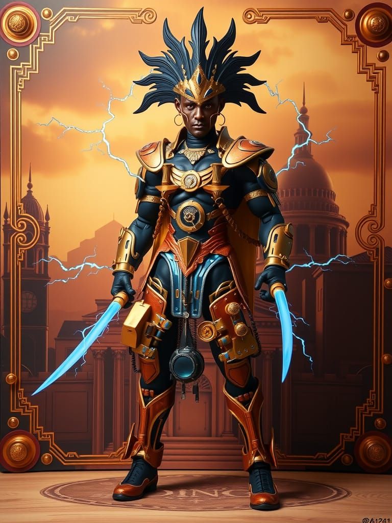 Shango: Thunderbringer Action Figure Box in Steampunk Afrofu...