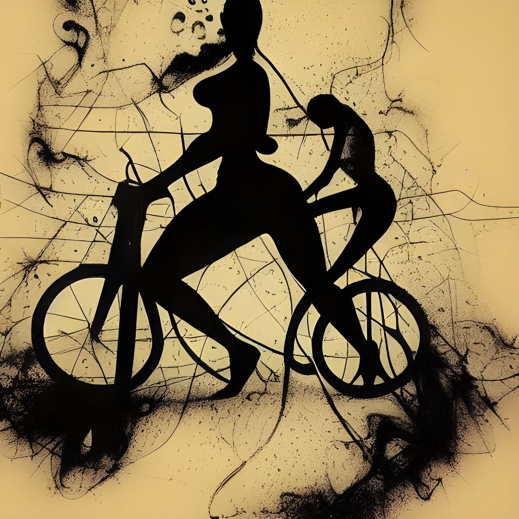 Bare Buttocks Bicycle Accident: Sci-Fi Horror Art