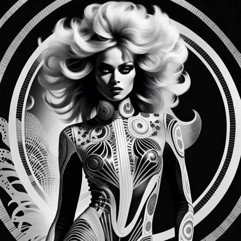 Glam Rock Figure in Photogram, Rayograph and Solarization