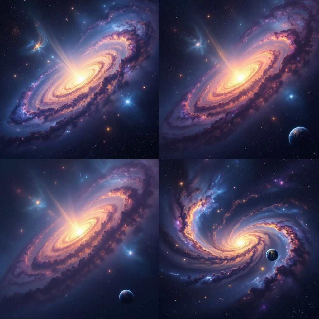 Stunning Spiral Galaxy in Deep Space Photography Style