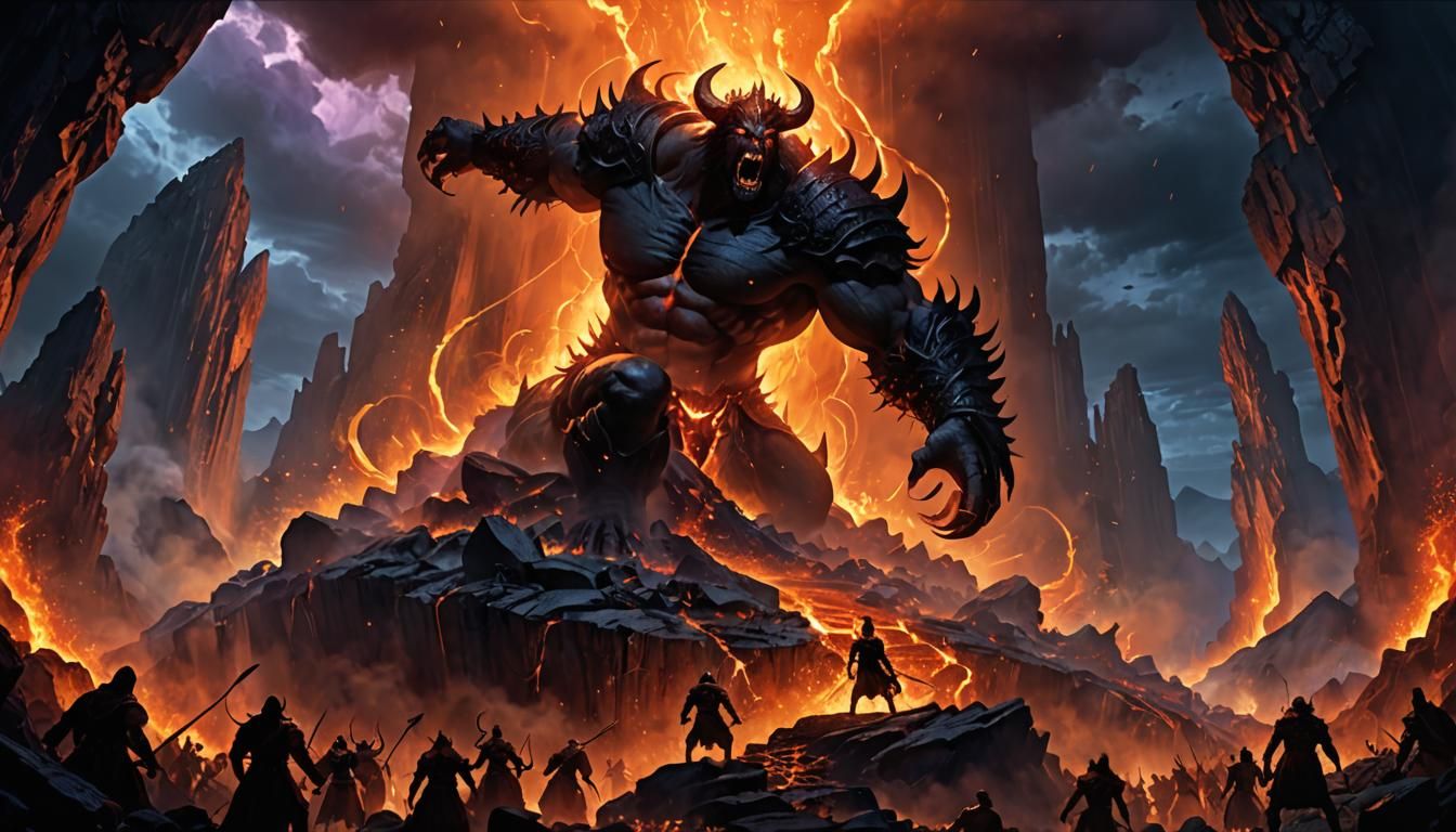 Infernal Giant Breaks Free: A Dante's Inferno Scene