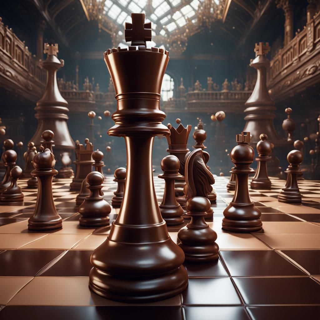 Chocolate Chess Queen on Chocolate Board