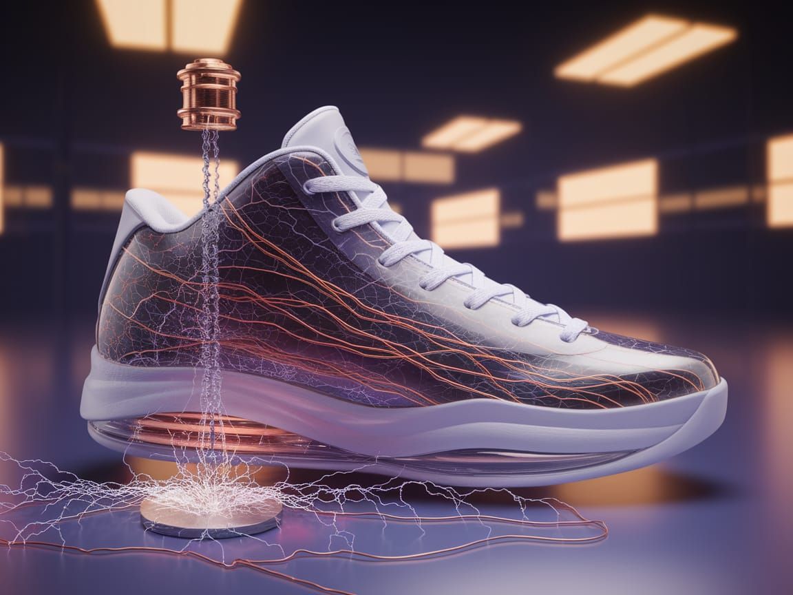 Electromagnetic Bio-Machine Basketball Shoe with Tesla Coil