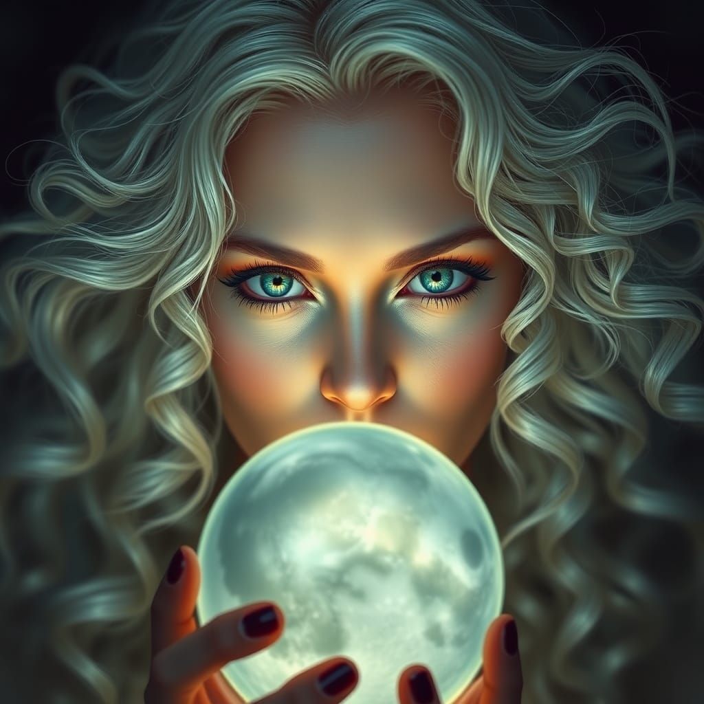 Mystical Woman in Lunar Glow