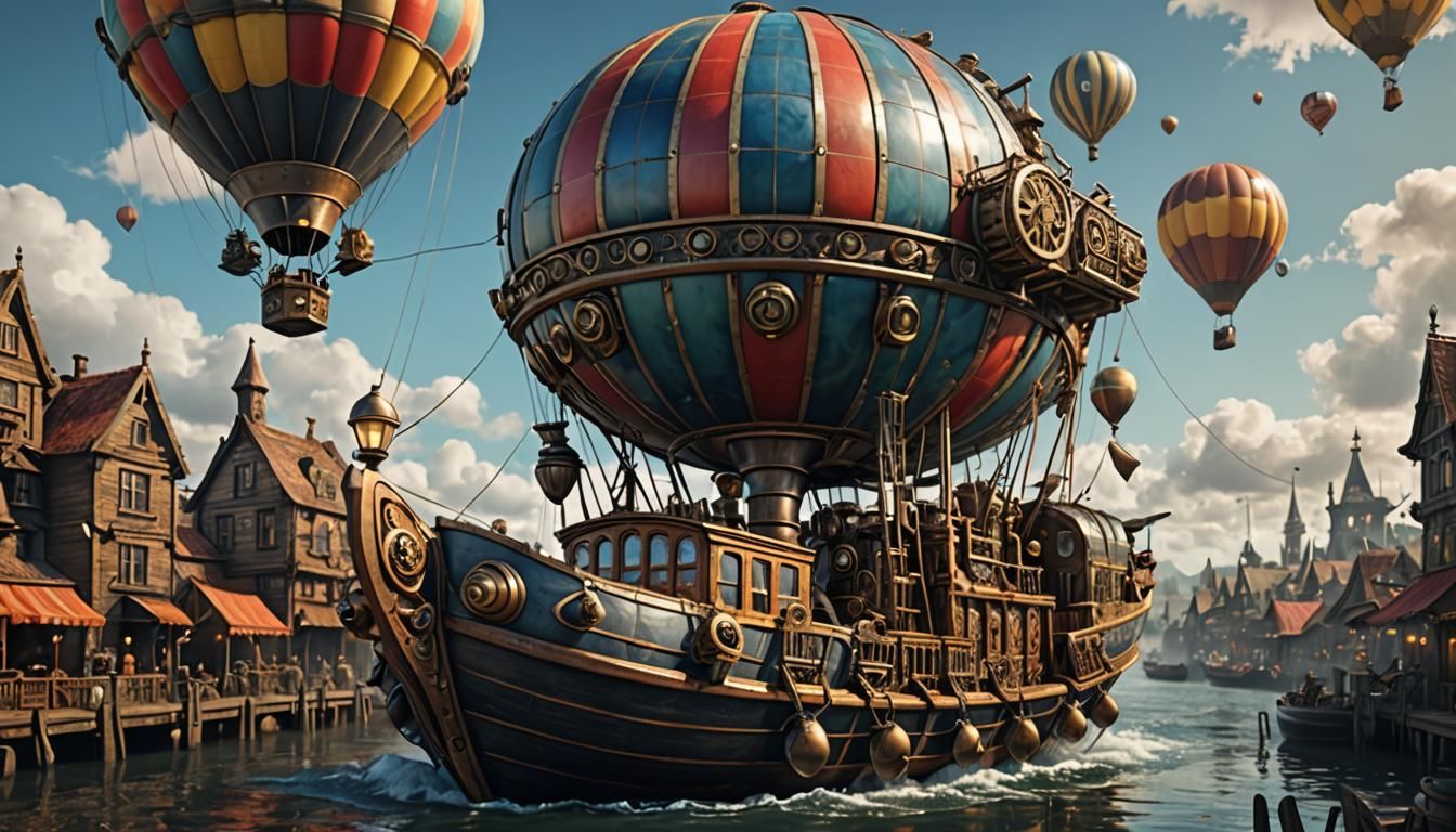 Steampunk Fantasy Boat Made from Unconventional Object
