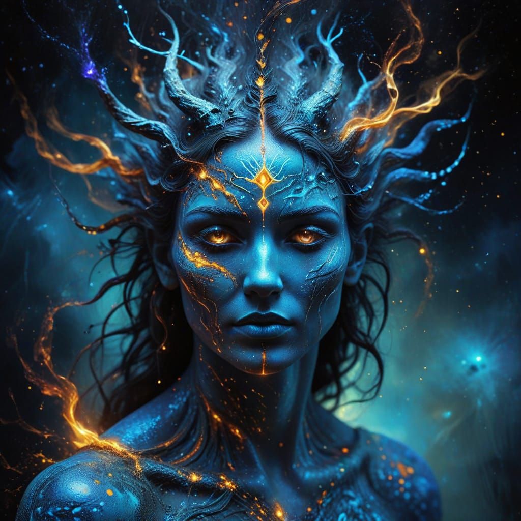 Agdistis: Creator & Destroyer Deity in Ethereal Oil Painting