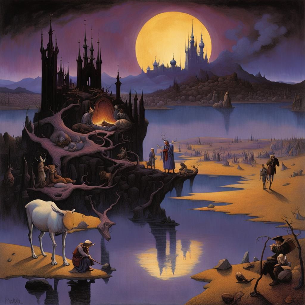 Mystical Underworld of Tortured Souls in Art Nouveau