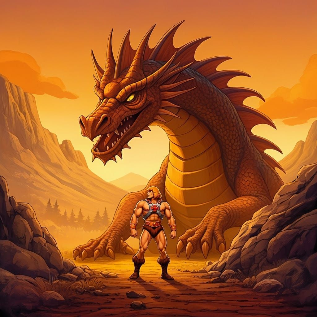 He-Man Meets Ancient Dragon Granamyr in Classic Western Anim...