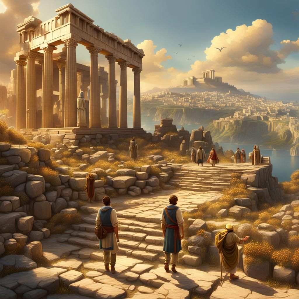 Acropolis in Splendor: A Matte Painting