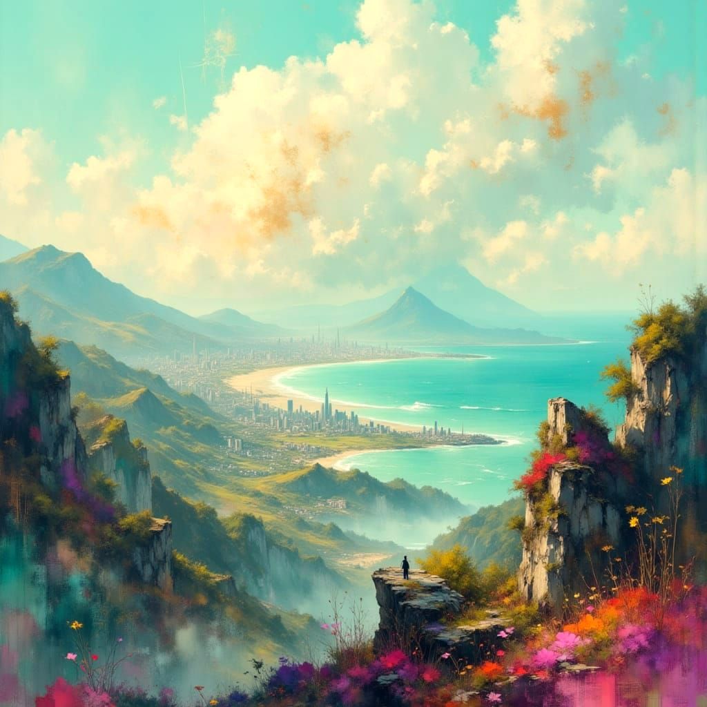 Peaceful Landscape Radiates Light and Unity