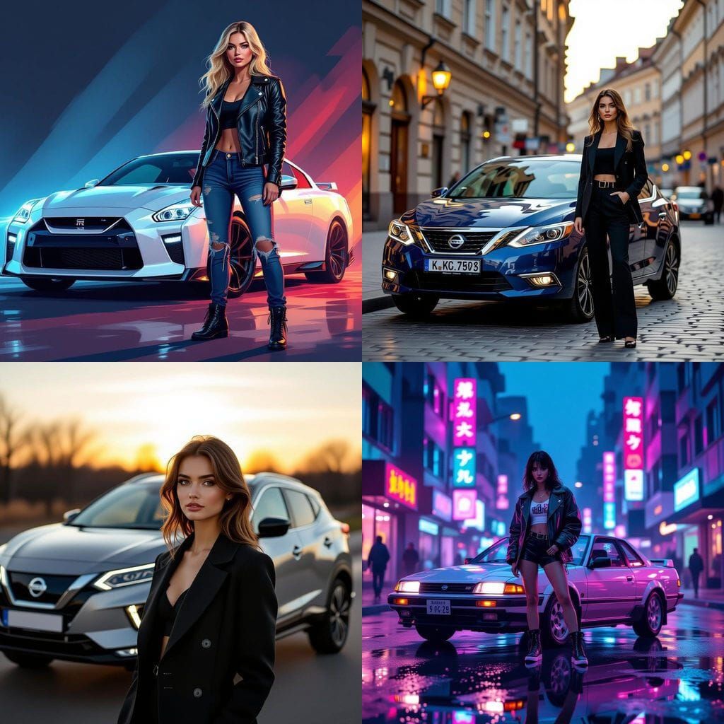 Young Woman in Stylish Attire