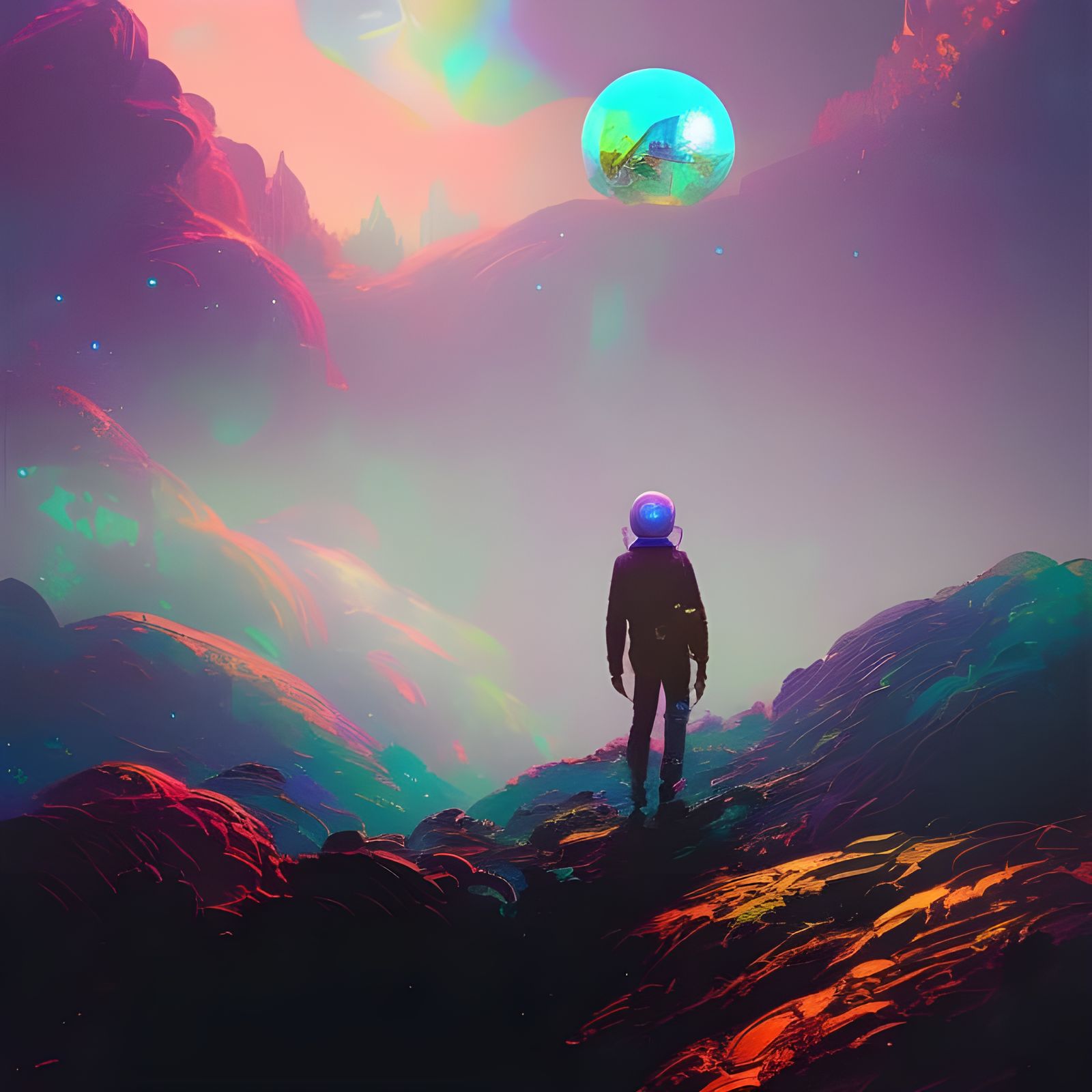 Iridescent Spacescape: Maximalist Photoillustration in 8K