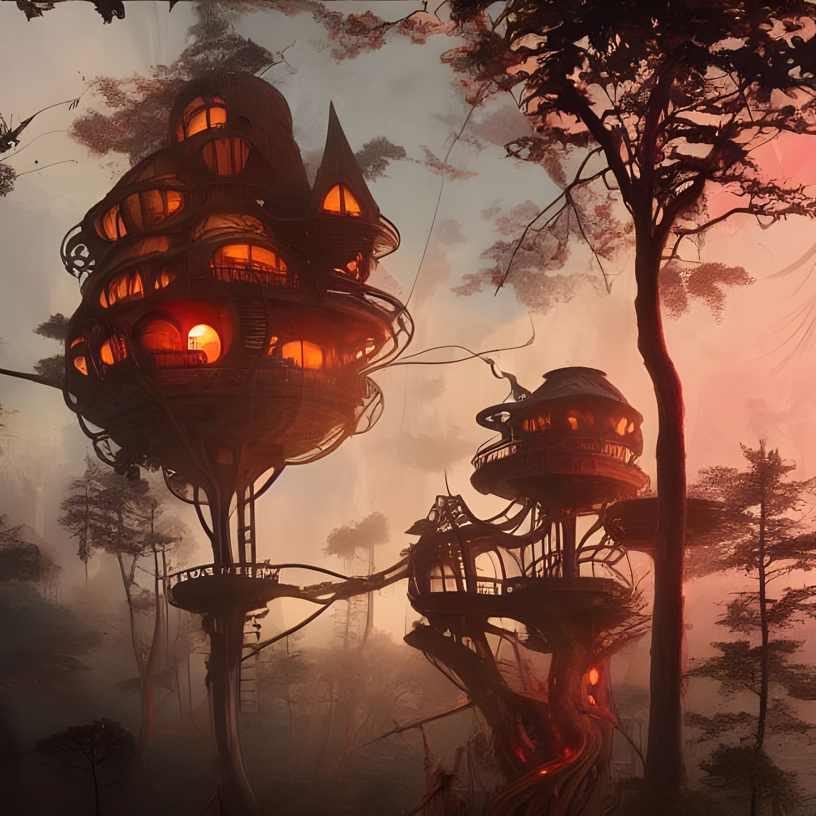 Alien Pirates' Dreamworld Treehouses in Rococo Style