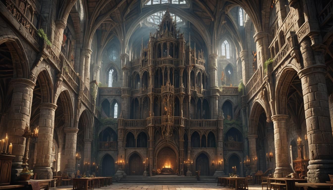 Medieval Castle Great Hall: Fantasy Concept Art