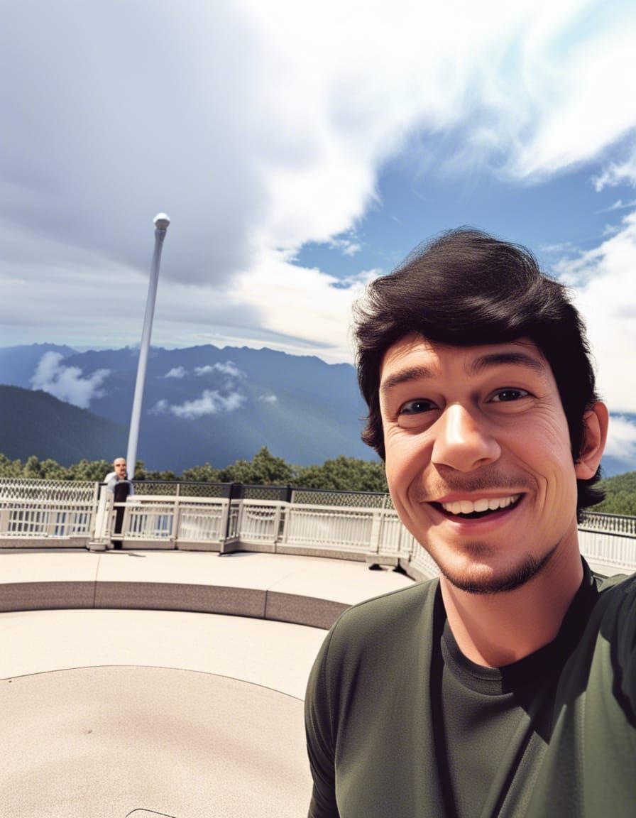 Man's Selfie with a Giant, Smiling King Kong