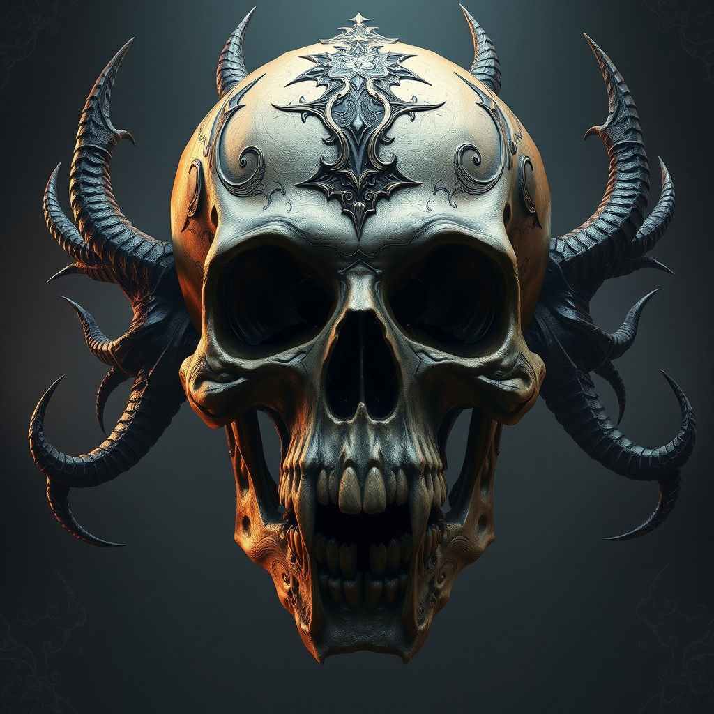 Majestic Skull in Detailed Matte Painting