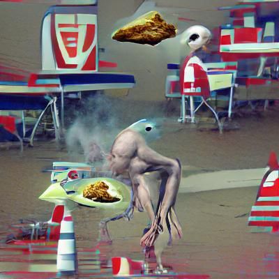 Alien Speedo Feast: A Humorous AI Creation